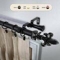 Kd Encimera 1 in. Silas Double Curtain Rod with 28 to 48 in. Extension, Black KD3719185